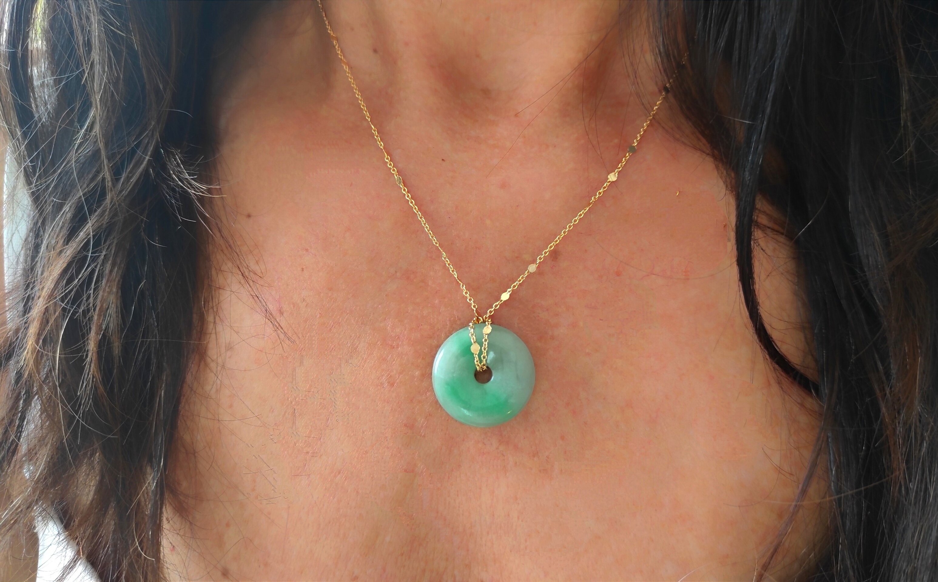 Collar cadena con Jade verde - 5