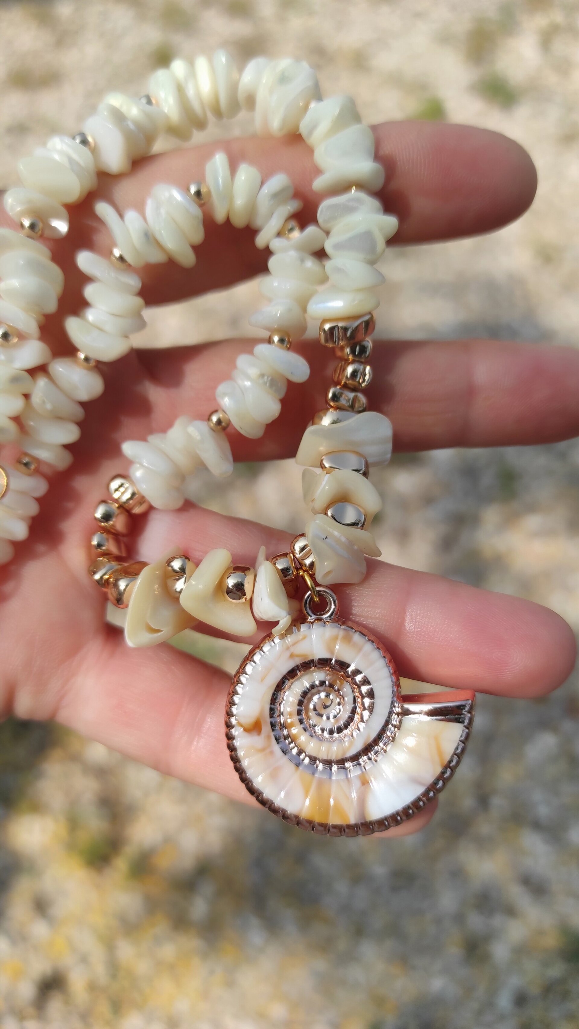 Collar de nácar y caracol de mar - 5