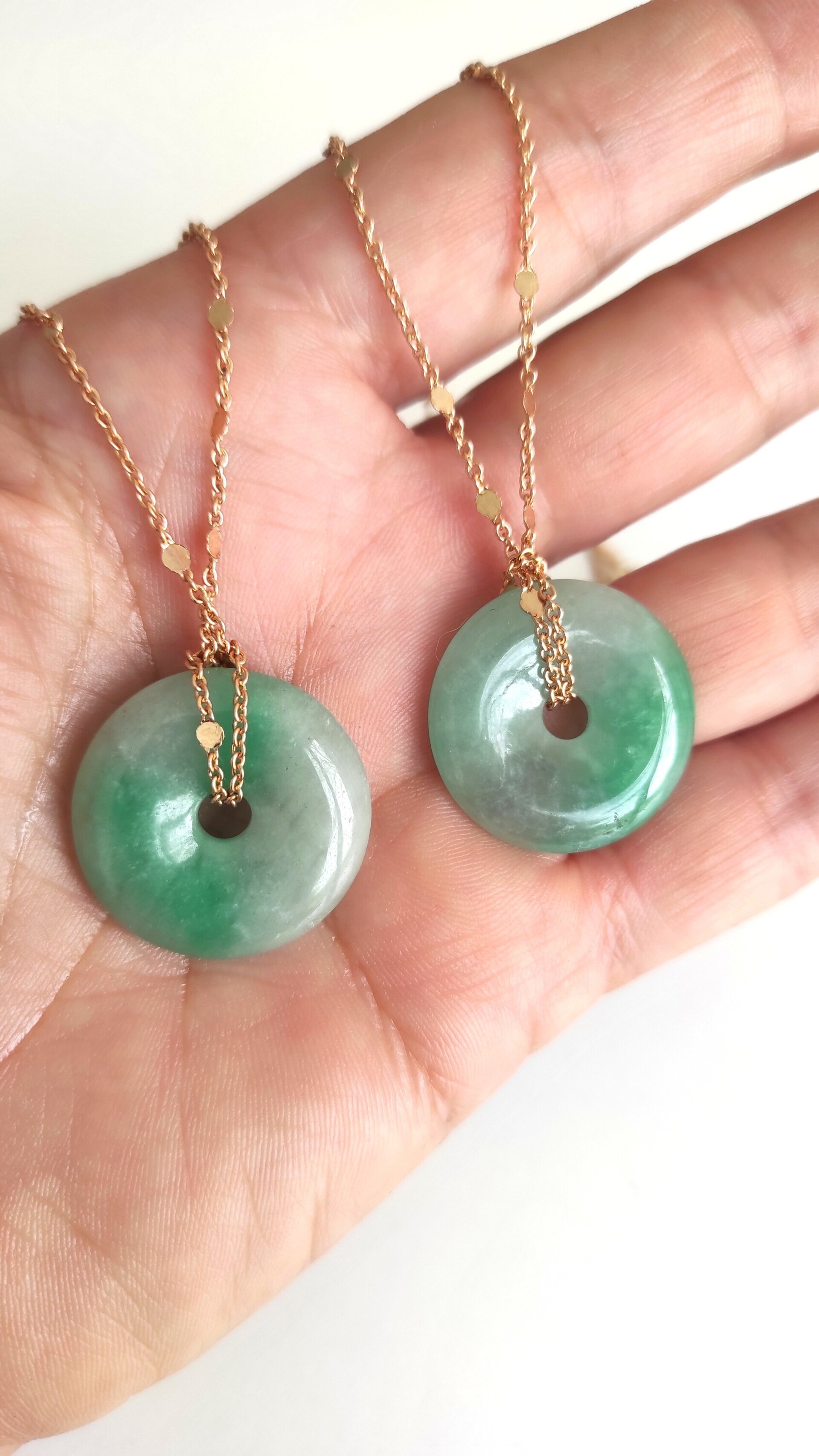 Collar cadena con Jade verde - 4