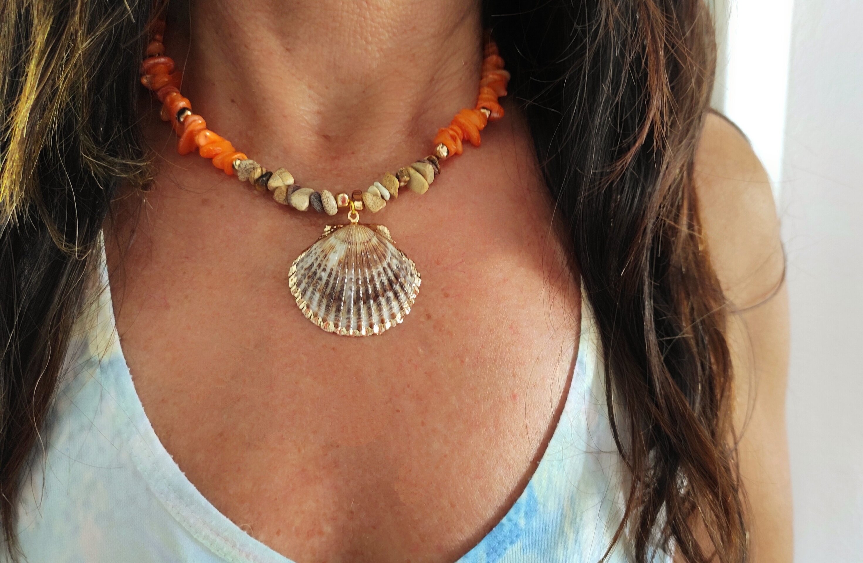 Collar nácar, Jaspe y Concha Marina - 8