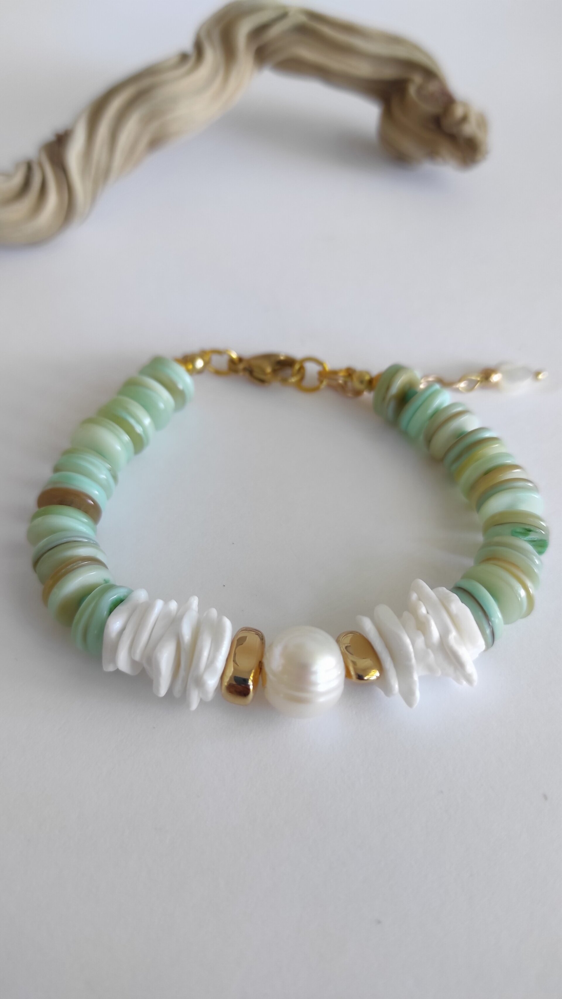 Pulsera nácar y perla natural - 4