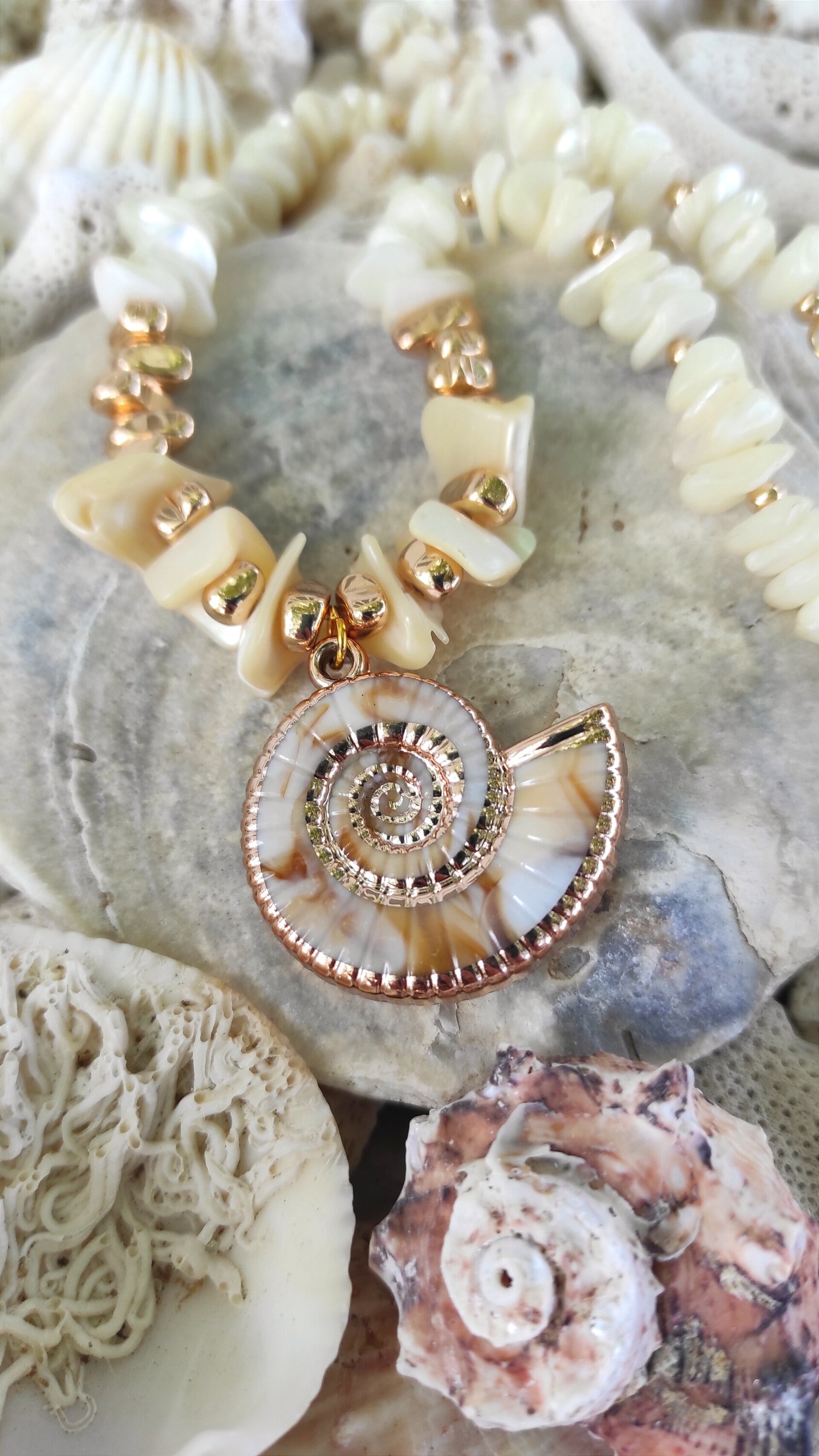 Collar de nácar y caracol de mar - 3