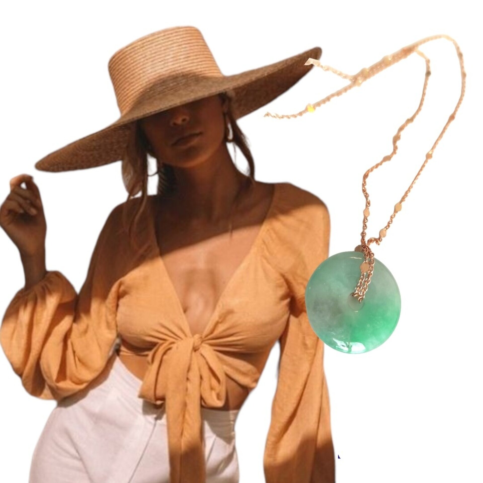 Collar cadena con Jade verde - 7