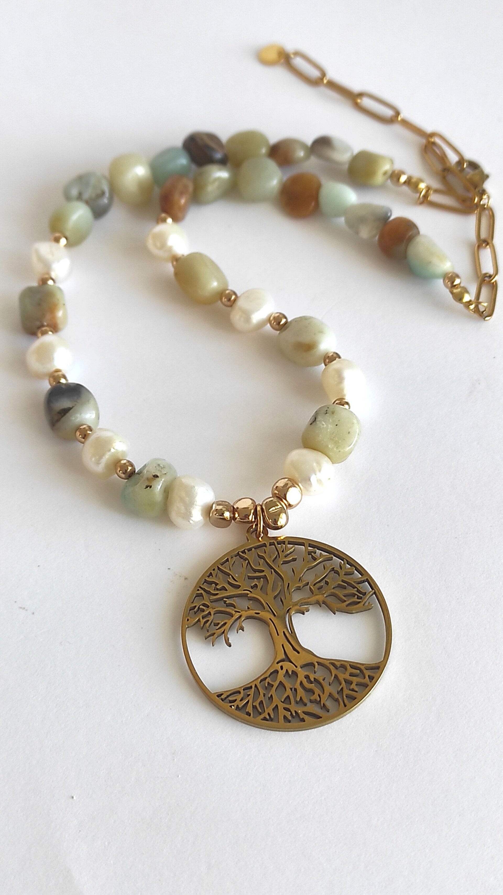 Collar árbol de la vida y amazonitas - 5