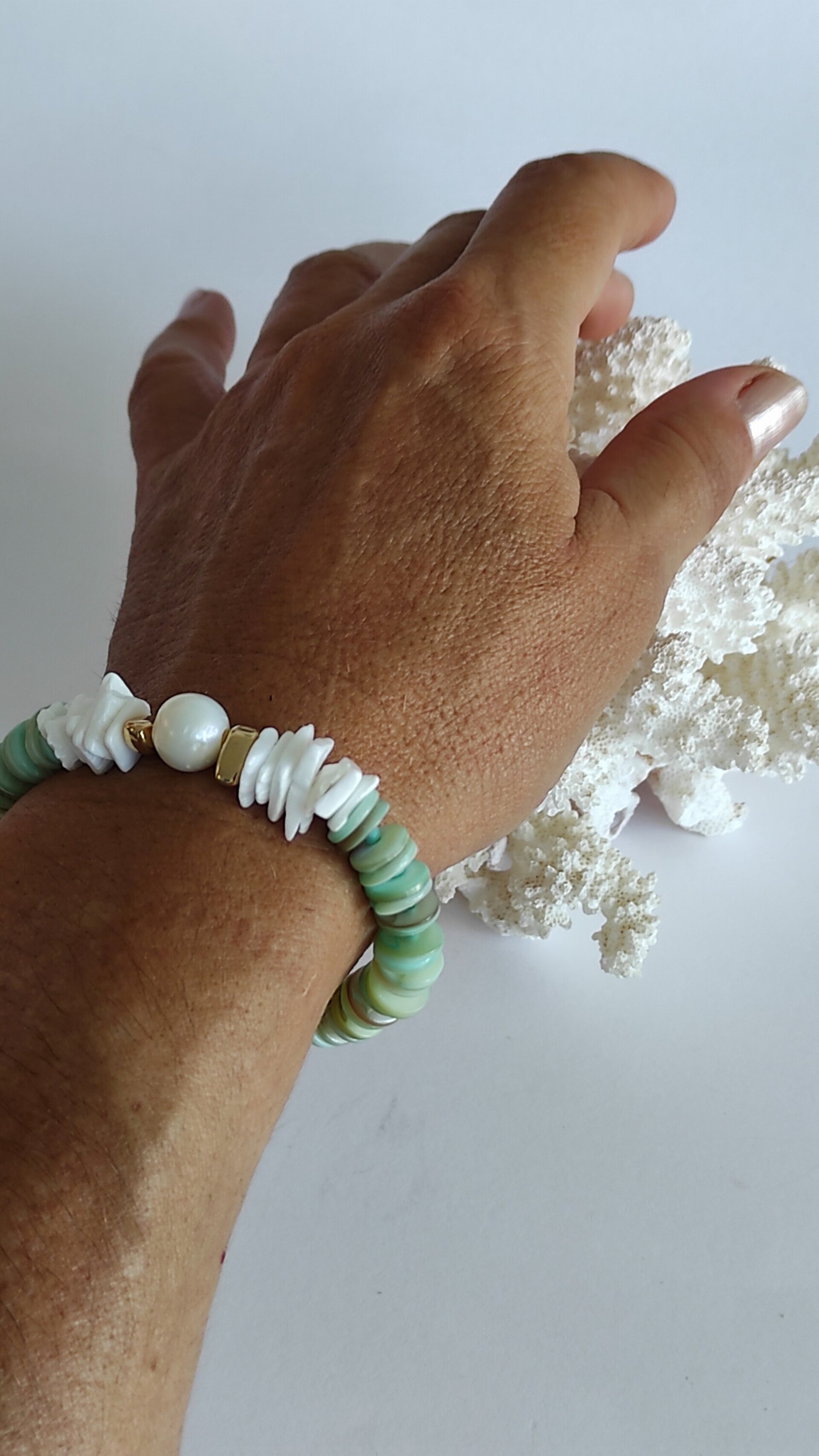 Pulsera nácar y perla natural - 5