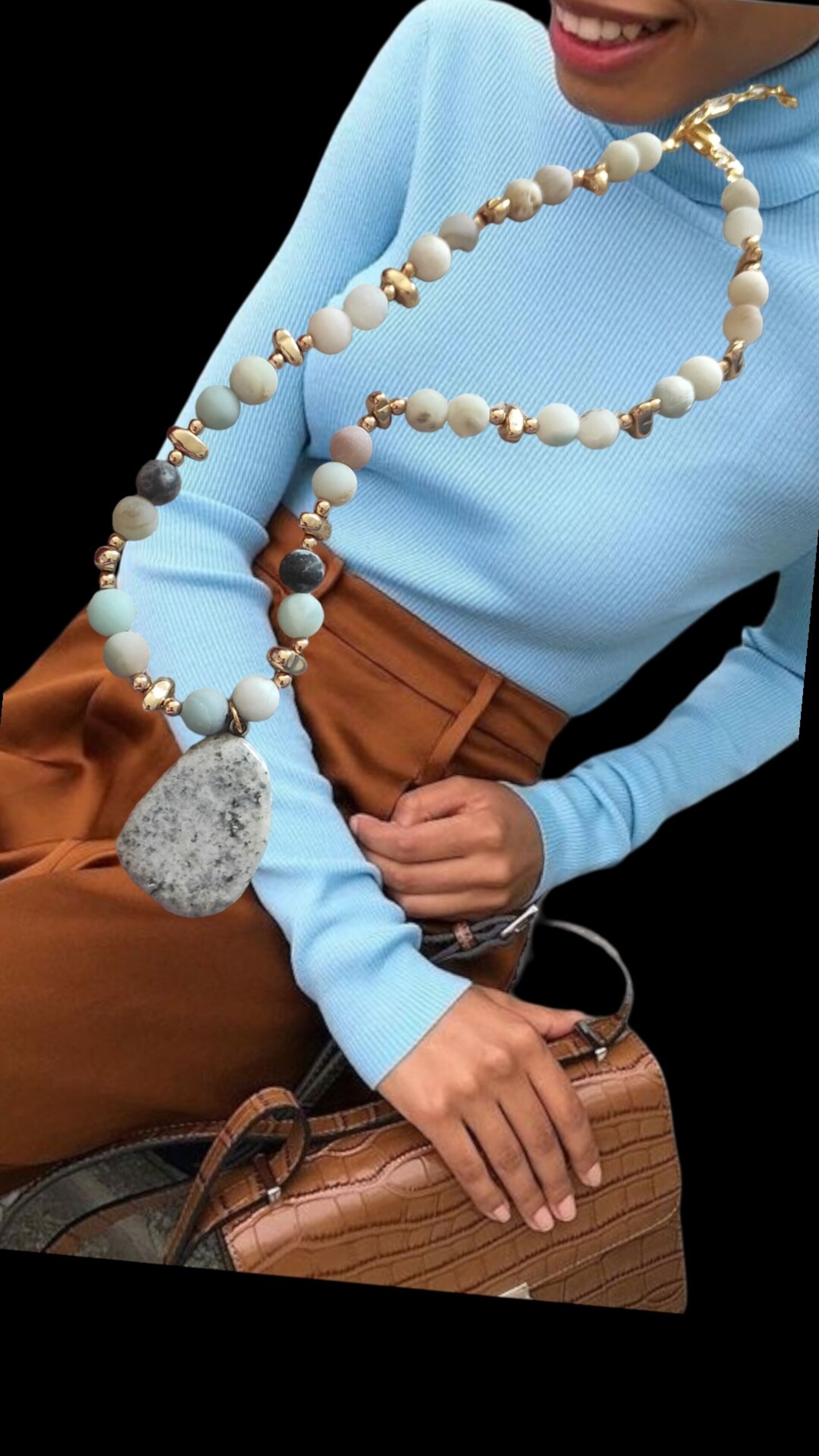 Collar piedra amazonitas heladas - 6
