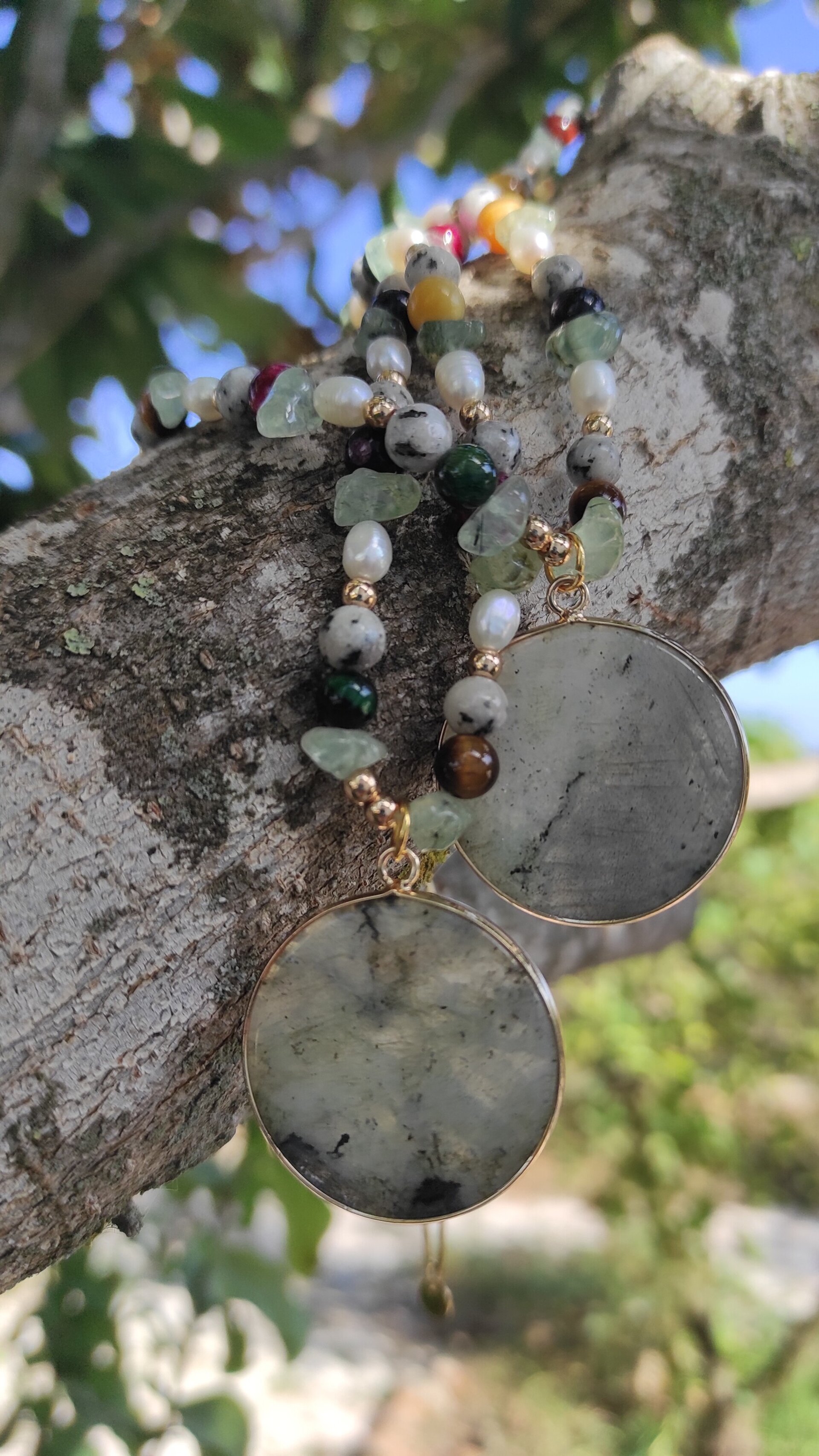Collar labradorita con múltiples piedras. - 6