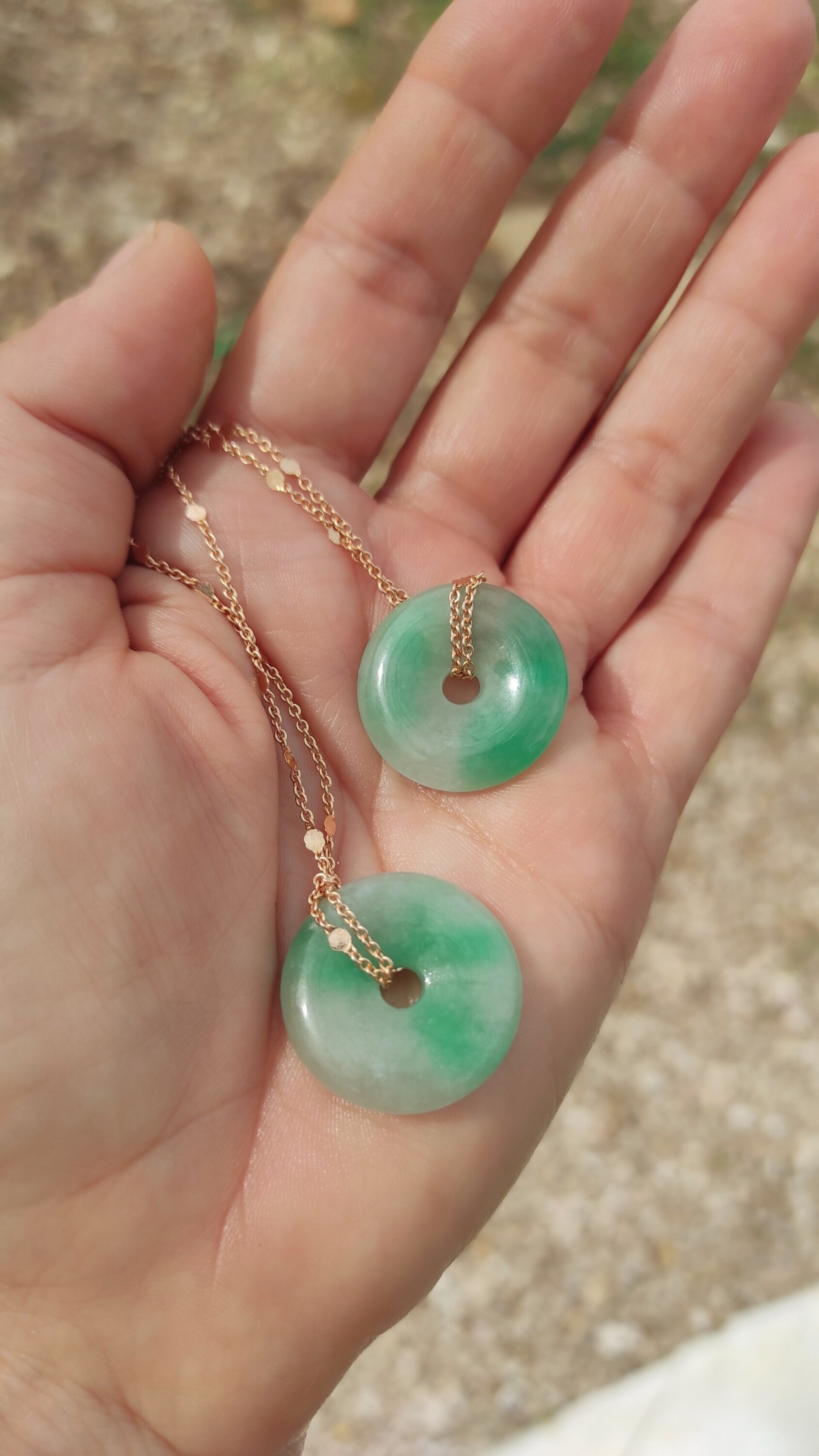 Collar cadena con Jade verde - 6