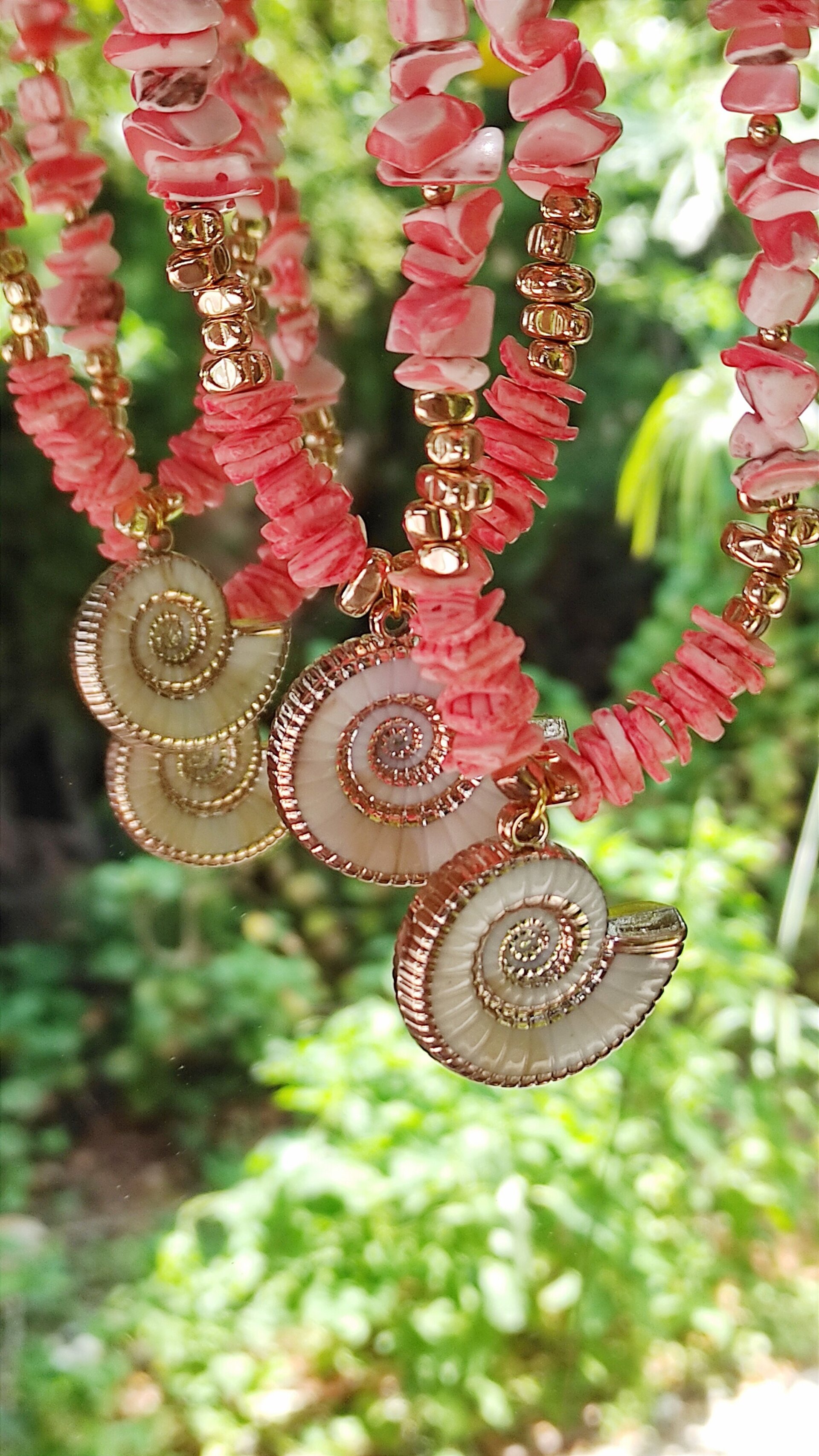 Collar nácar de caracola rosa - 3