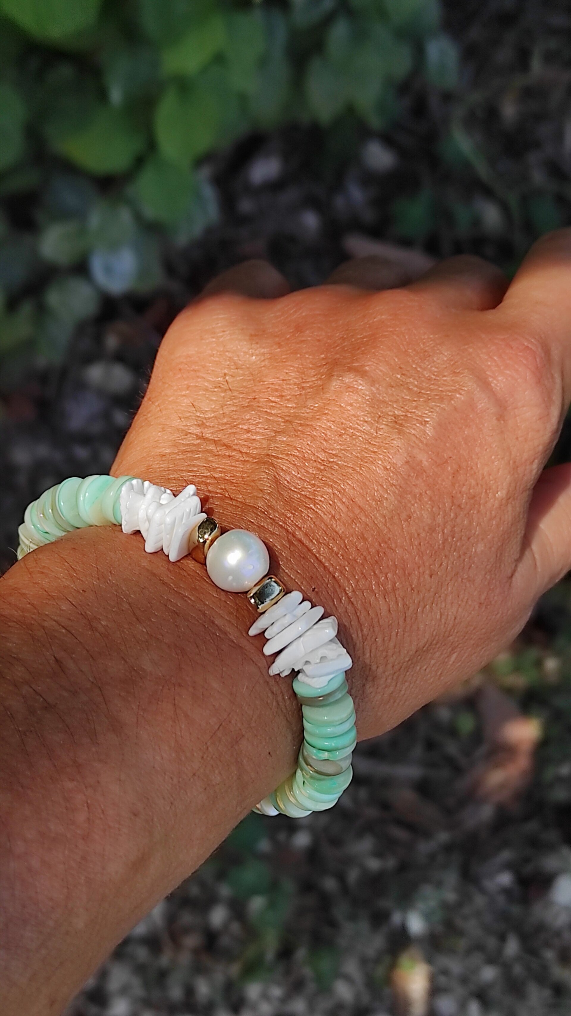 Pulsera nácar y perla natural - 3