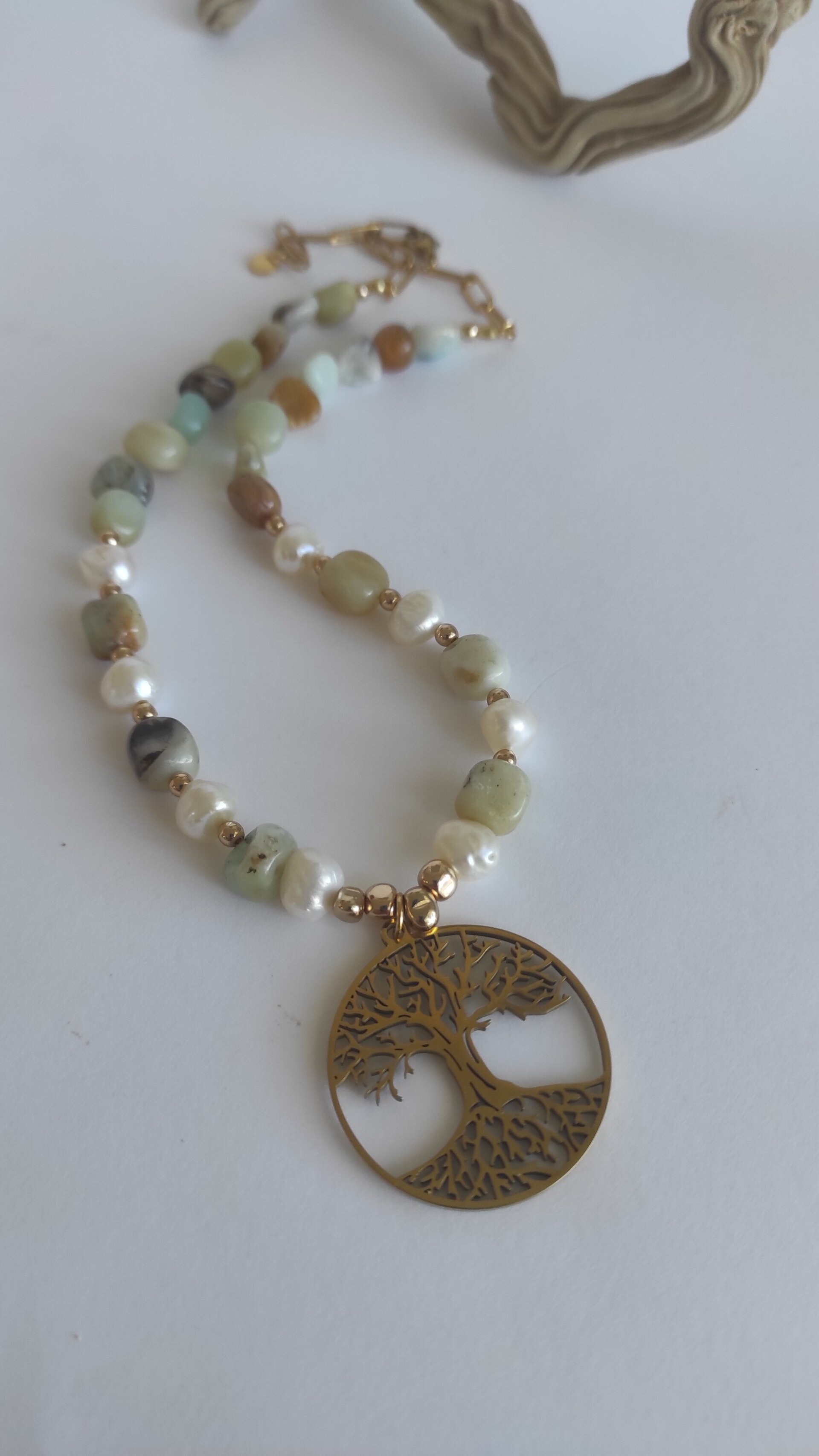 Collar árbol de la vida y amazonitas - 7