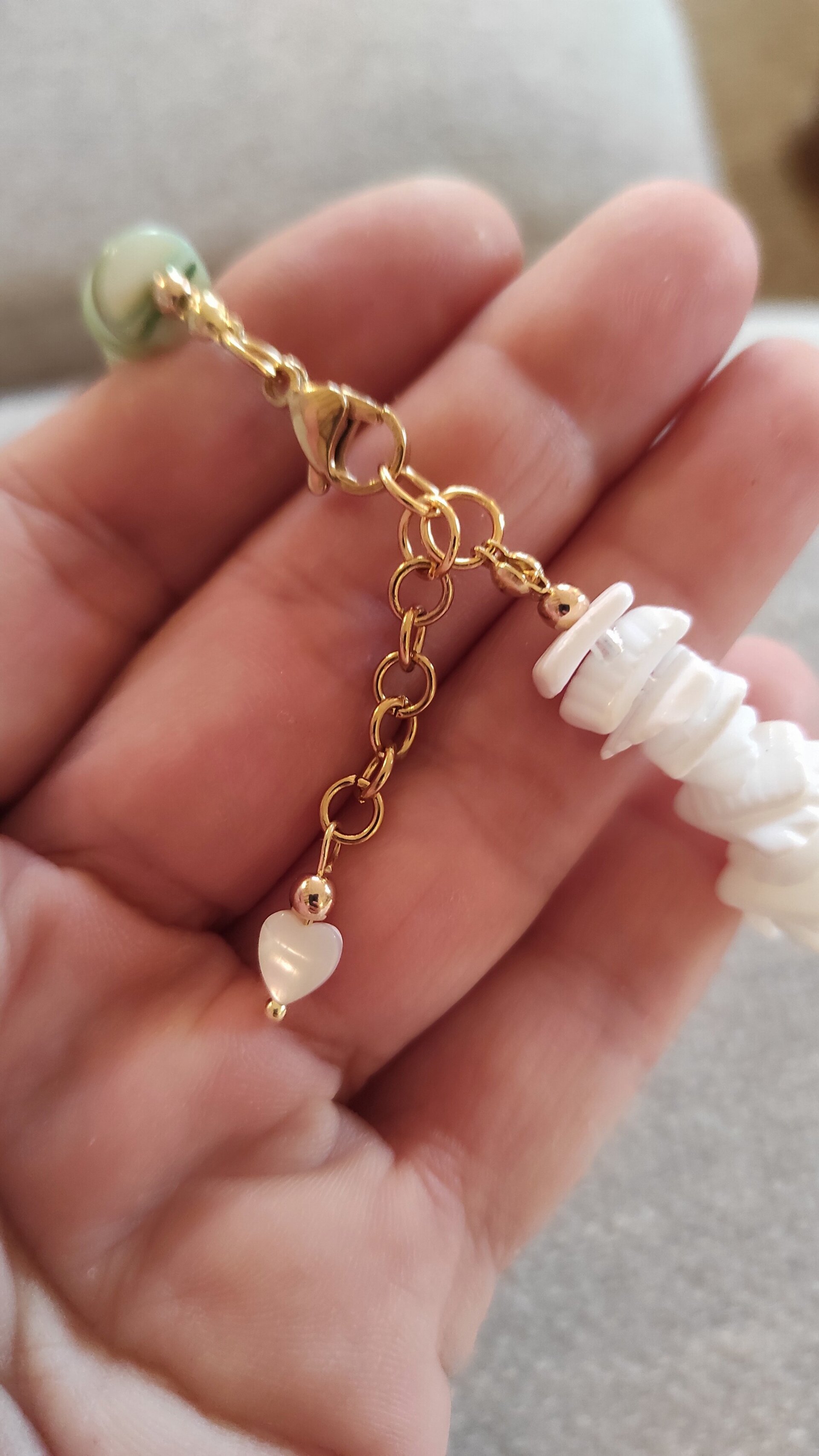 Pulsera nácar y concha natural blanca - 6